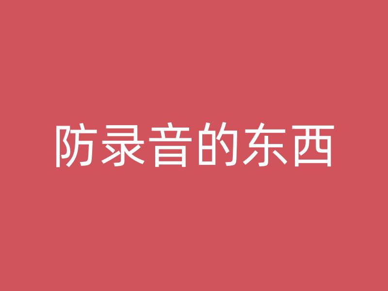 防录音的东西